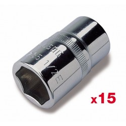 235 1/2" EN/SE15- Juego de 15 llaves de vaso de boca hexagonal