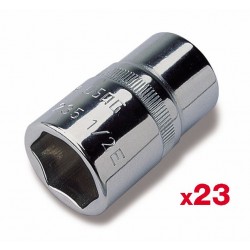 235 1/2" EN/SE23- Juego de 23 llaves de vaso de boca hexagonal