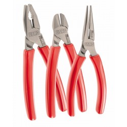 150 CX/SE3- Surtido de alicate universal, de bocas extralargas, semirredondas y rectas, y de corte diagonal (3 pzas)