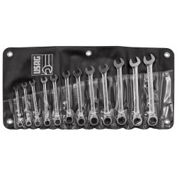 285 KA/B12- Juego de 12 llaves combinadas con carraca reversible y anillo de seguridad