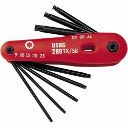 280 TX/S8- Juego de 8 llaves macho acodadas para tornillos TORX