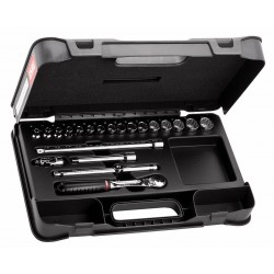 606 3/8" B- Surtido de llaves de vaso poligonales en estuche de ABS (21 pzas)